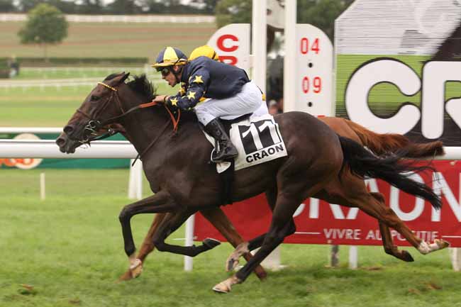 Photo d'arrivée de la course pmu PRIX DU CHENE DE CRAON à CRAON le Lundi 4 septembre 2017