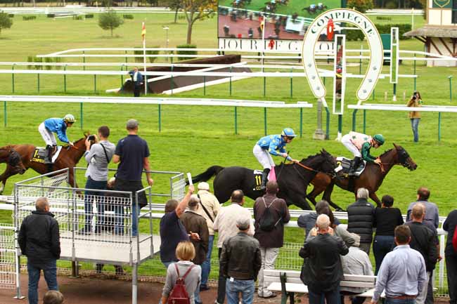Photo d'arrivée de la course pmu PRIX CARREFOUR DU ROND ROYAL à COMPIEGNE le Jeudi 28 septembre 2017