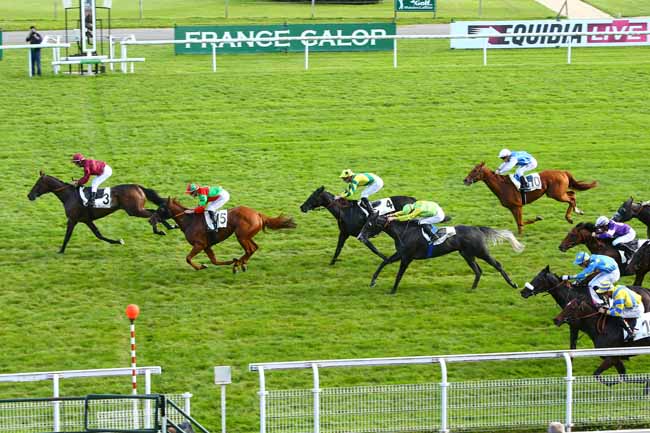 Photo d'arrivée de la course pmu PRIX DU PAVILLON DE LA MUETTE à MAISONS-LAFFITTE le Vendredi 13 octobre 2017