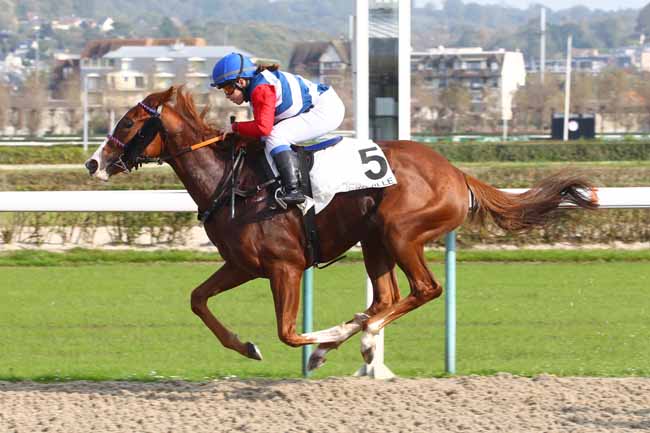 Photo d'arrivée de la course pmu PRIX DE MONTALOUVEAU à DEAUVILLE le Mercredi 18 octobre 2017