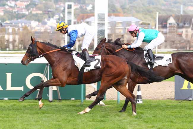 Photo d'arrivée de la course pmu PRIX DU HAUT BOIS à DEAUVILLE le Mercredi 18 octobre 2017