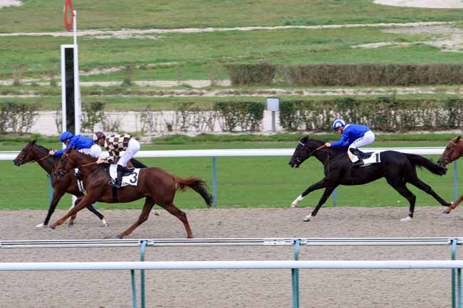 Photo d'arrivée de la course pmu PRIX DES AUTHIEUX DU PUITS à DEAUVILLE le Jeudi 19 octobre 2017