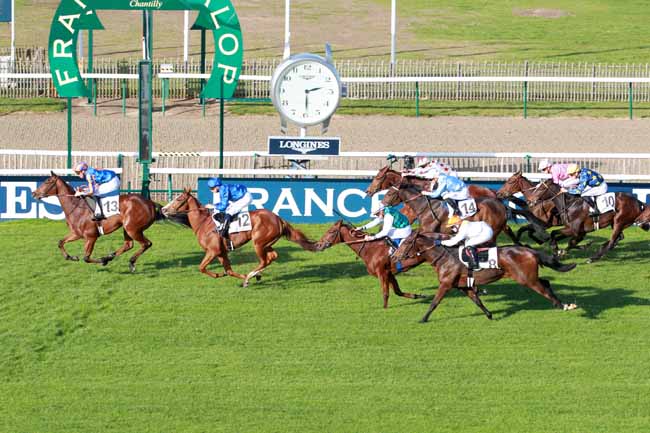 Photo d'arrivée de la course pmu PRIX DE LA PLAISANTERIE à CHANTILLY le Mardi 31 octobre 2017