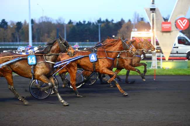 Photo d'arrivée de la course pmu PRIX DE CASTELNAUDARY à PARIS-VINCENNES le Lundi 20 novembre 2017