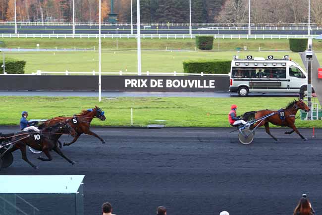 Photo d'arrivée de la course pmu PRIX DE BOUVILLE à PARIS-VINCENNES le Mercredi 29 novembre 2017