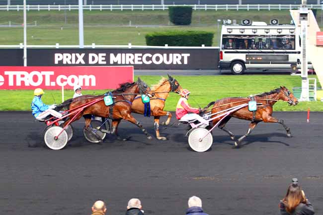 Photo d'arrivée de la course pmu PRIX DE MIRECOURT à PARIS-VINCENNES le Mercredi 6 décembre 2017