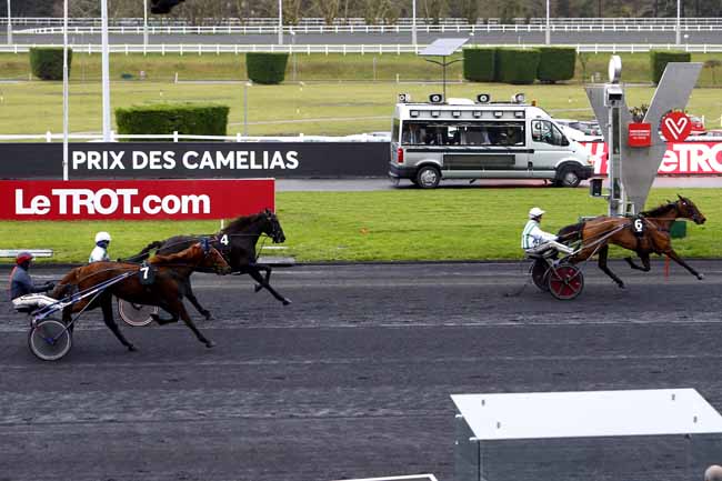 Photo d'arrivée de la course pmu PRIX DES CAMELIAS à PARIS-VINCENNES le Mercredi 13 décembre 2017