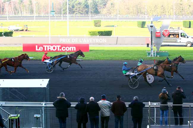 Photo d'arrivée de la course pmu PRIX DE L'AVEYRON à PARIS-VINCENNES le Lundi 8 janvier 2018