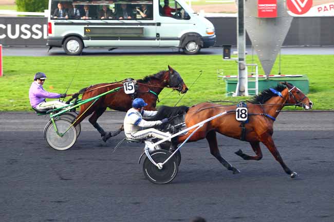 Photo d'arrivée de la course pmu PRIX LOUIS CUSSINET à PARIS-VINCENNES le Jeudi 18 janvier 2018