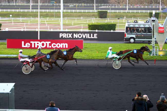 Photo d'arrivée de la course pmu PRIX NOVILLE à PARIS-VINCENNES le Jeudi 18 janvier 2018
