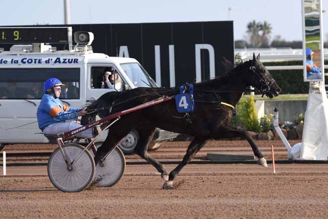 Photo d'arrivée de la course pmu PRIX DOLLAR DE MESLAY à CAGNES-SUR-MER le Mercredi 24 janvier 2018