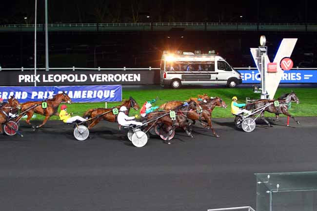 Photo d'arrivée de la course pmu PRIX LEOPOLD VERROKEN à PARIS-VINCENNES le Dimanche 28 janvier 2018