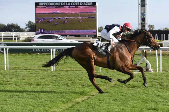Photo d'arrivée de la course pmu PRIX DE MORGIOU à CAGNES-SUR-MER le Mercredi 31 janvier 2018