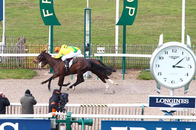 Photo d'arrivée de la course pmu PRIX DES TROIS CLAIRIERES à CHANTILLY le Mardi 13 février 2018