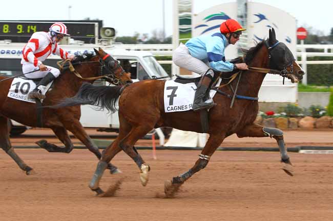 Photo d'arrivée de la course pmu PRIX SCARLET TURGOT à CAGNES-SUR-MER le Vendredi 16 février 2018