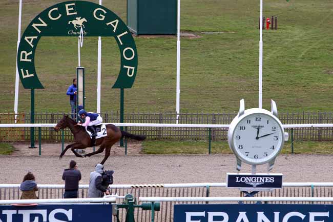 Photo d'arrivée de la course pmu PRIX DE LA BELLE CROIX à CHANTILLY le Mardi 13 mars 2018