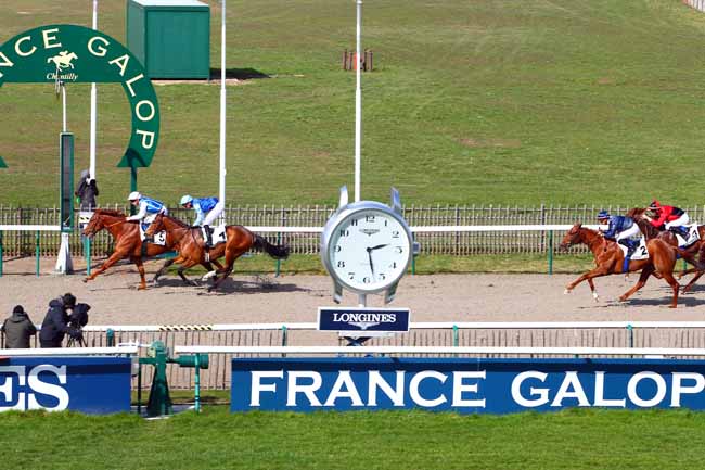 Photo d'arrivée de la course pmu PRIX DU BELVEDERE à CHANTILLY le Mardi 20 mars 2018