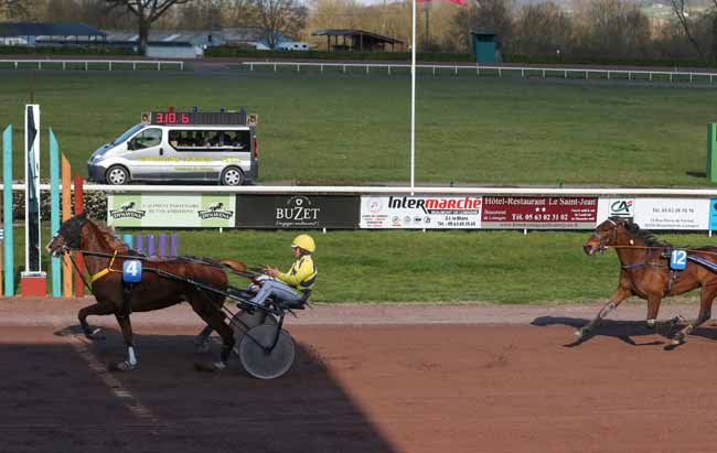 Photo d'arrivée de la course pmu PRIX DE TOULOUSE à BEAUMONT-DE-LOMAGNE le Mercredi 21 mars 2018