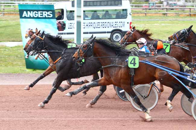 Photo d'arrivée de la course pmu PRIX TENOR DE BAUNE à ANGERS le Mercredi 4 avril 2018