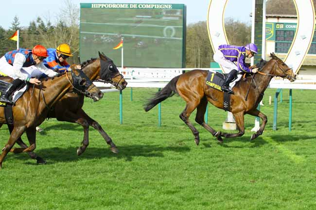 Photo d'arrivée de la course pmu PRIX DU LAONNOIS à COMPIEGNE le Vendredi 6 avril 2018