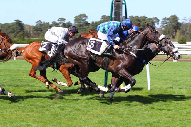 Photo d'arrivée de la course pmu PRIX DE LA BEHOURDIERE à FONTAINEBLEAU le Mardi 17 avril 2018