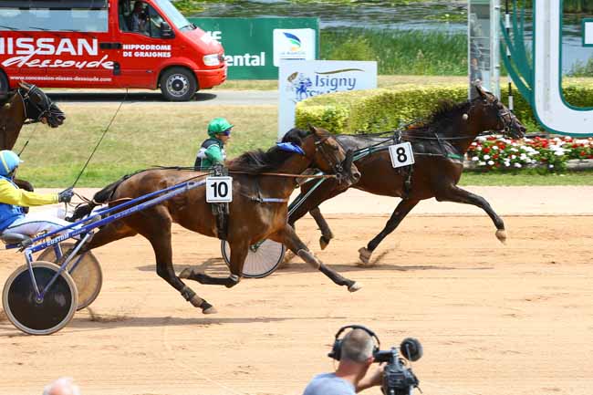 Photo d'arrivée de la course pmu GRAND PRIX COOPERATIVE ISIGNY-SAINTE-MER à GRAIGNES le Mercredi 18 juillet 2018