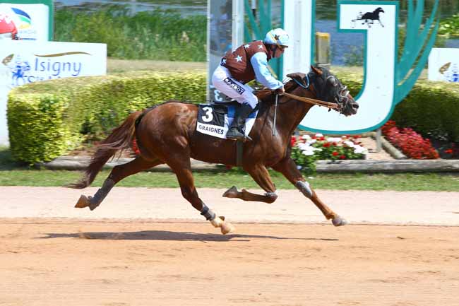 Photo d'arrivée de la course pmu PRIX DU CONSEIL REGIONAL DE NORMANDIE à GRAIGNES le Mercredi 18 juillet 2018