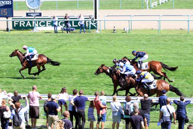 Photo d'arrivée de la course pmu PRIX IRISH RIVER à DEAUVILLE le Mardi 31 juillet 2018