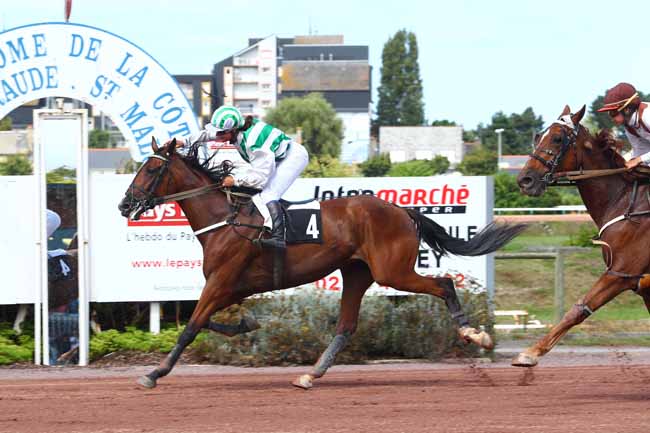 Photo d'arrivée de la course pmu PRIX DE LA VILLE DE SAINT-MALO à SAINT MALO le Mercredi 8 août 2018