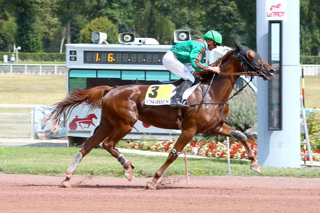 Photo d'arrivée de la course pmu PRIX DE LA PORTE BRUNET à ENGHIEN le Jeudi 16 août 2018