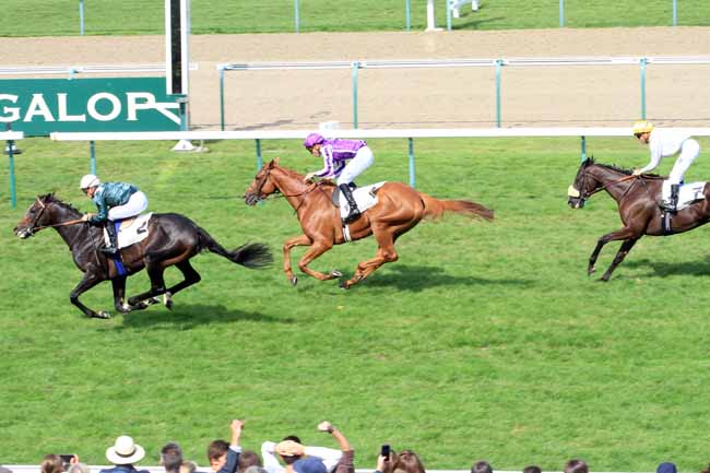 Photo d'arrivée de la course pmu PRIX DE LA RECONVERSION D'UN CHEVAL DE COURSES EN CHEVAL DE DRESSAGE à DEAUVILLE le Samedi 25 août 2018