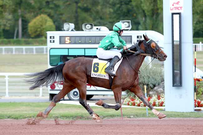 Photo d'arrivée de la course pmu PRIX DE LA PLACE DU PETIT PONT à ENGHIEN le Jeudi 11 octobre 2018