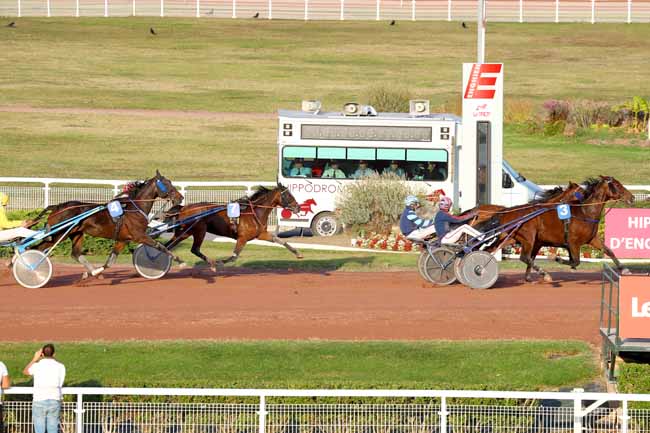 Photo d'arrivée de la course pmu PRIX ARMAND DE BELLAIGUE à ENGHIEN le Lundi 15 octobre 2018