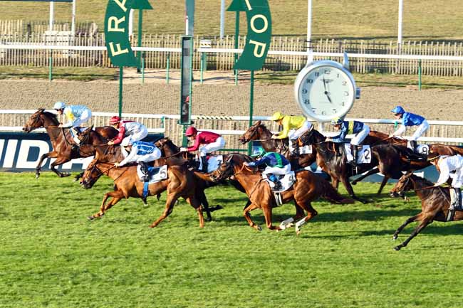 Photo d'arrivée de la course pmu PRIX CASIMIR DELAMARRE - FONDS EUROPEEN DE L'ELEVAGE à CHANTILLY le Dimanche 21 octobre 2018