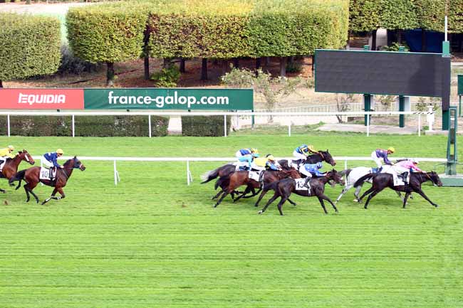 Photo d'arrivée de la course pmu PRIX DES ILES DE LA SEINE à SAINT-CLOUD le Samedi 27 octobre 2018
