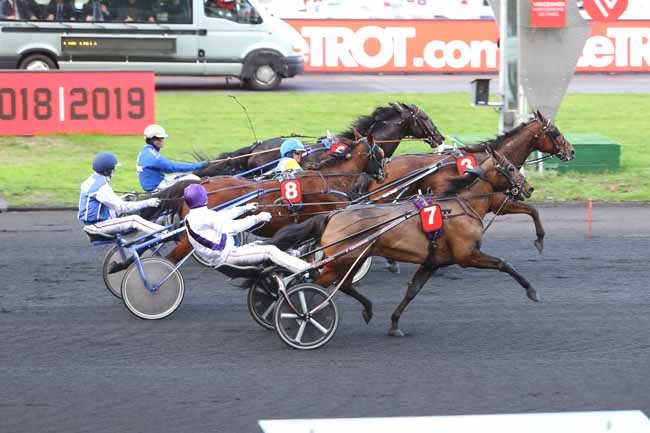 Photo d'arrivée de la course pmu PRIX DES PYRENEES à PARIS-VINCENNES le Mardi 4 décembre 2018