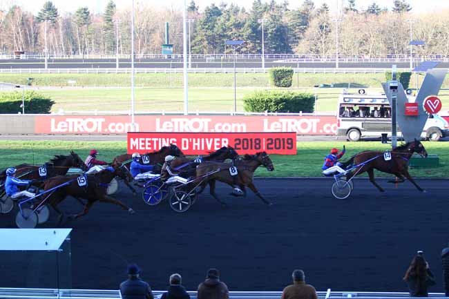 Photo d'arrivée de la course pmu PRIX LES MATHES-LA PALMYRE à PARIS-VINCENNES le Mercredi 12 décembre 2018