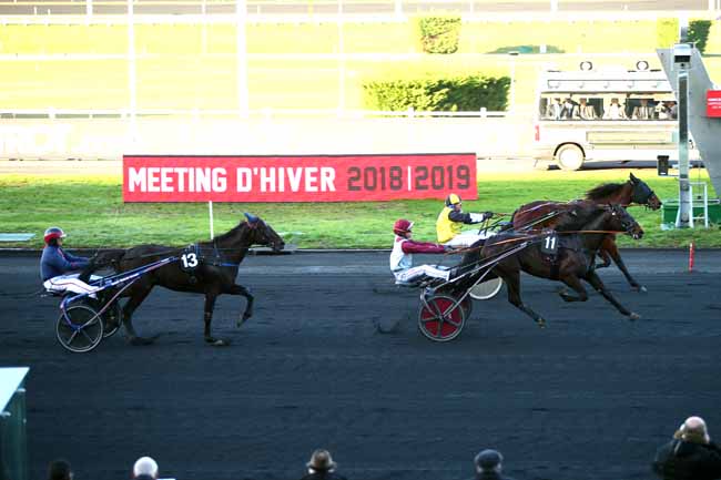 Photo d'arrivée de la course pmu PRIX DES BEGONIAS à PARIS-VINCENNES le Mardi 25 décembre 2018