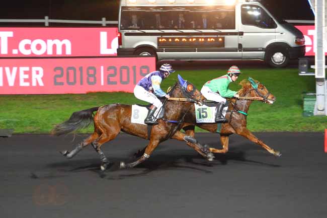 Photo d'arrivée de la course pmu PRIX DE VEZAC à PARIS-VINCENNES le Mardi 1 janvier 2019