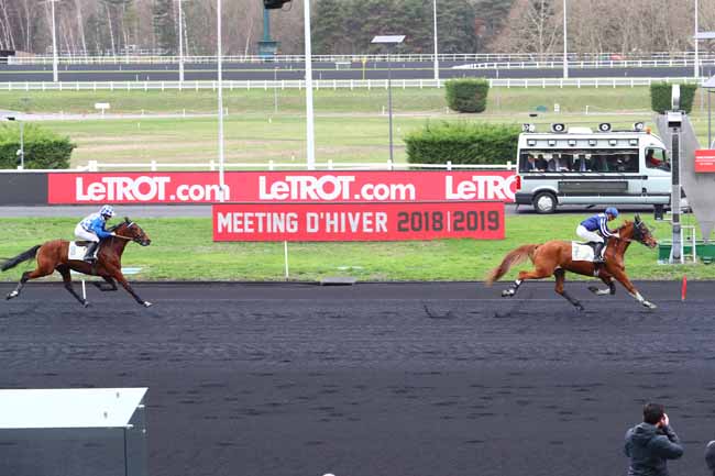 Photo d'arrivée de la course pmu PRIX DE MONTBELIARD à PARIS-VINCENNES le Mercredi 2 janvier 2019