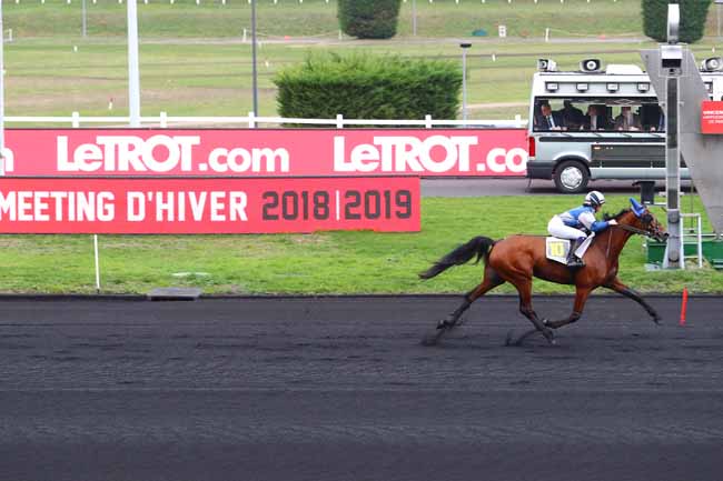 Photo d'arrivée de la course pmu PRIX CHRISTELLE ZIMMER à PARIS-VINCENNES le Lundi 7 janvier 2019