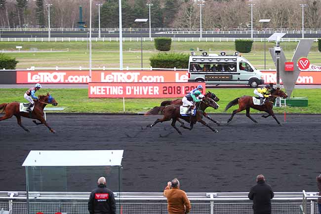 Photo d'arrivée de la course pmu PRIX DE CHERBOURG à PARIS-VINCENNES le Lundi 14 janvier 2019