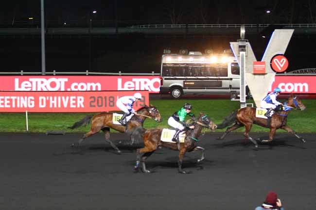 Photo d'arrivée de la course pmu PRIX DE COURTEMER à PARIS-VINCENNES le Samedi 19 janvier 2019