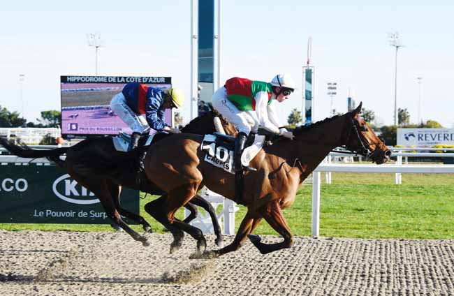 Photo d'arrivée de la course pmu PRIX DU ROUSSILLON à CAGNES-SUR-MER le Lundi 21 janvier 2019