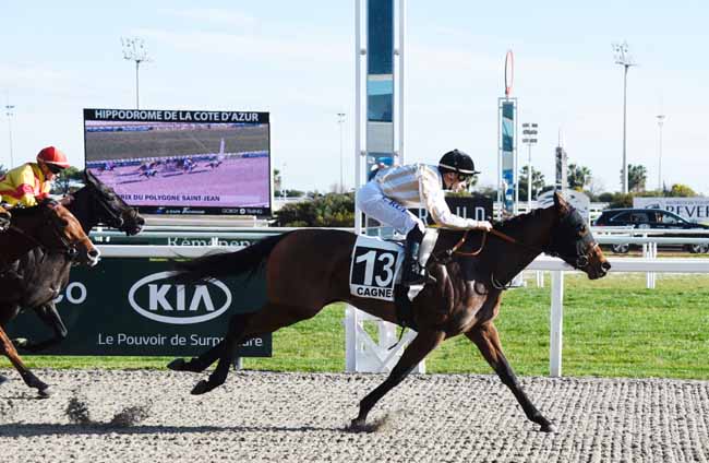 Photo d'arrivée de la course pmu PRIX DU POLYGONE SAINT-JEAN à CAGNES-SUR-MER le Mercredi 30 janvier 2019