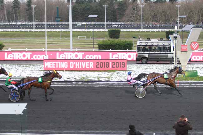 Photo d'arrivée de la course pmu PRIX DE POUILLAC à PARIS-VINCENNES le Jeudi 31 janvier 2019