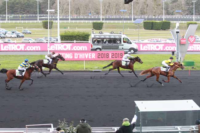 Photo d'arrivée de la course pmu PRIX DE L'ILE-DE-FRANCE à PARIS-VINCENNES le Dimanche 3 février 2019