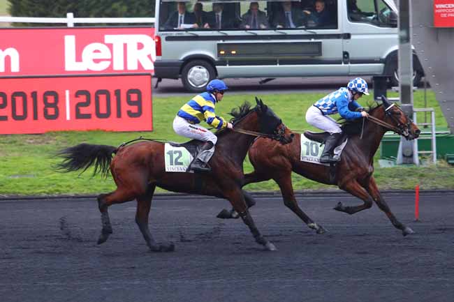 Photo d'arrivée de la course pmu PRIX DE ROZAY-EN-BRIE à PARIS-VINCENNES le Mercredi 6 février 2019