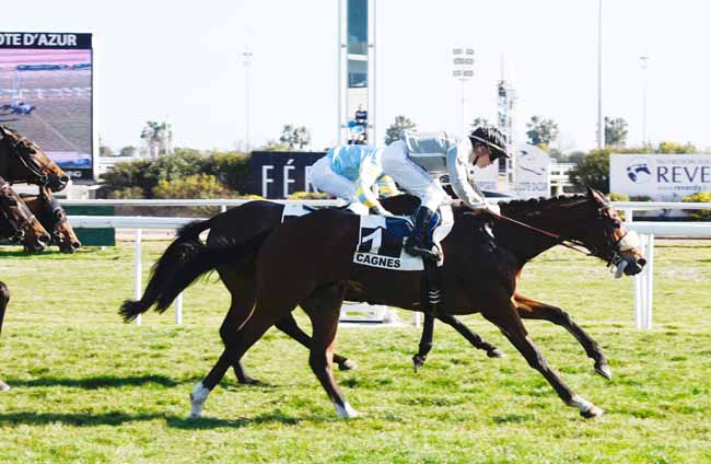 Photo d'arrivée de la course pmu PRIX DES CAMPANULES à CAGNES-SUR-MER le Mercredi 13 février 2019