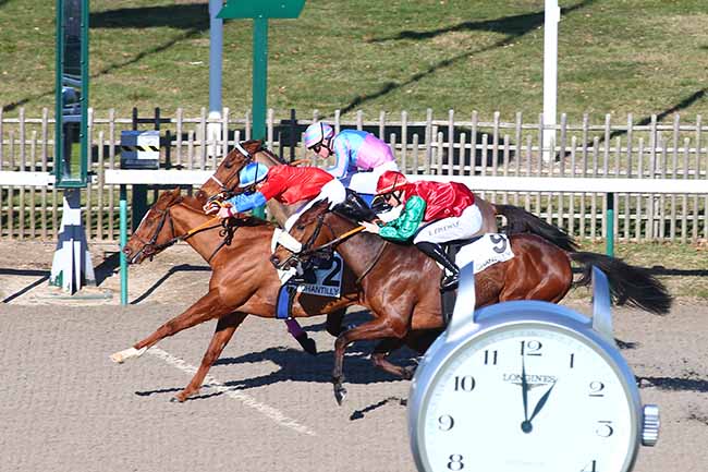 Photo d'arrivée de la course pmu PRIX DE VILLAINES-SOUS-BOIS à CHANTILLY le Vendredi 15 février 2019